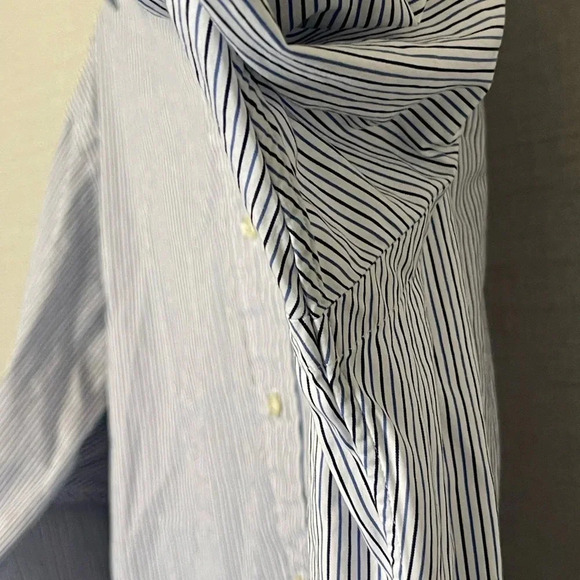 Polo Ralph Lauren Shirt Mens 16.5 36/37 Regent Custom Fit Button Up Blue Striped - Picture 5 of 8